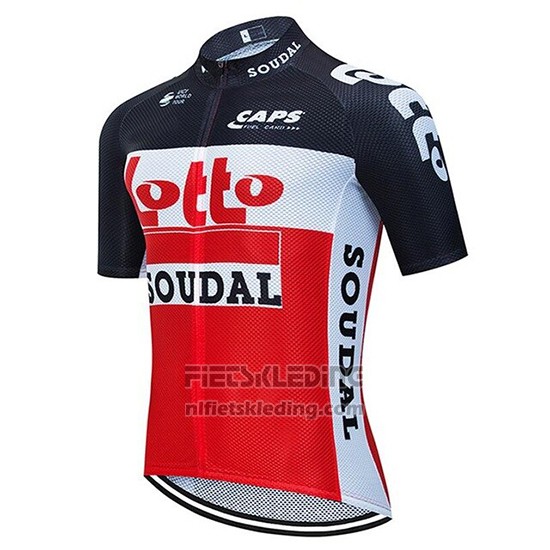 2020 Fietskleding Lotto Soudal Zwart Rood Wit Korte Mouwen en Koersbroek